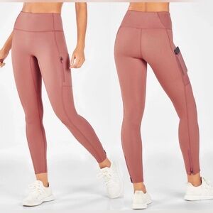 Fabletics Motion 365 Pink Beige Tan Leggings Pants M